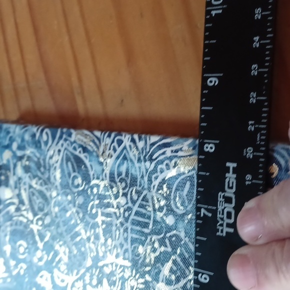 Wall Decor New Golden Flower On Blue Painted Canvas New 8x8 - Picture 5 of 6